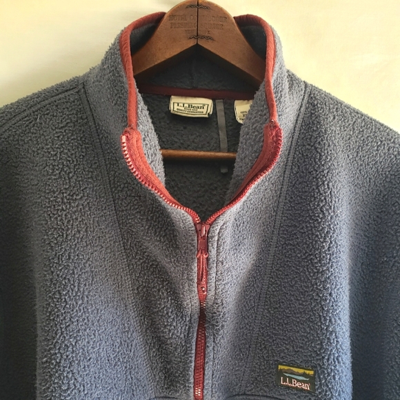 L. L. Bean Mens 1/4 Zip Pullover Outerwear Sweater Blue Long Sleeve XXL Tall - Picture 11 of 13